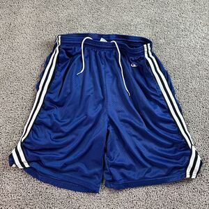 Champion Basketball Shorts Boys Large Blue White Stripes Drawstring Kids